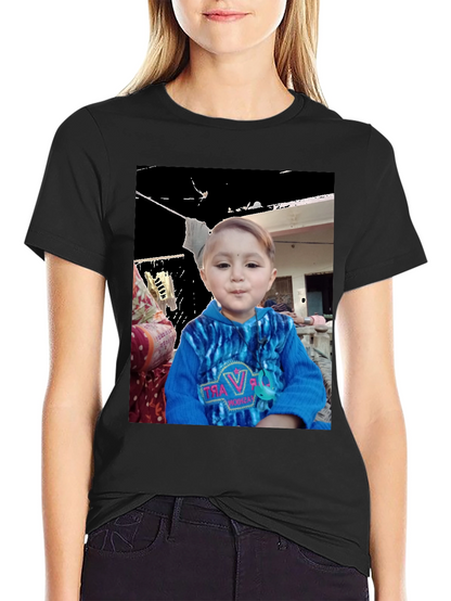 Custom Black T-Shirt with Unique Kids Photo
