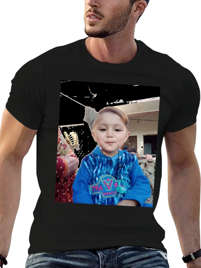 Custom Black T-Shirt with Unique Kids Photo