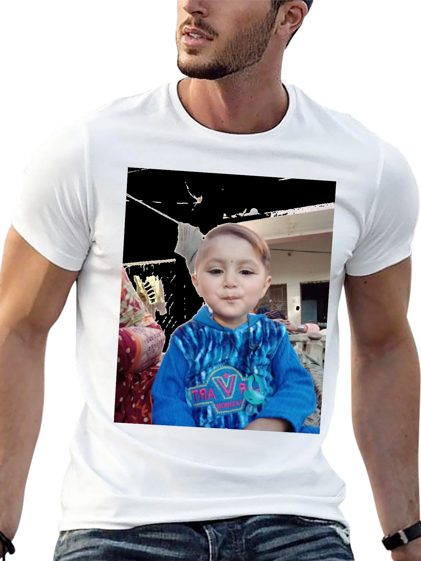 Custom Black T-Shirt with Unique Kids Photo