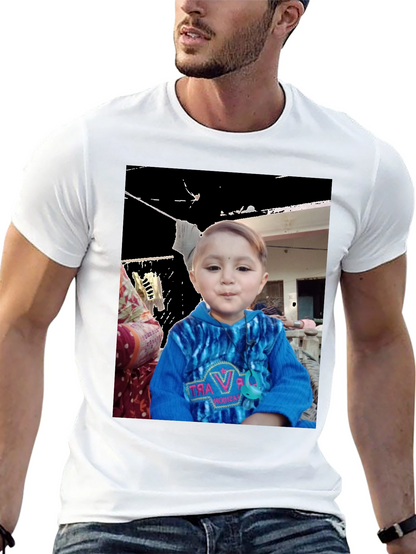 Custom Black T-Shirt with Unique Kids Photo