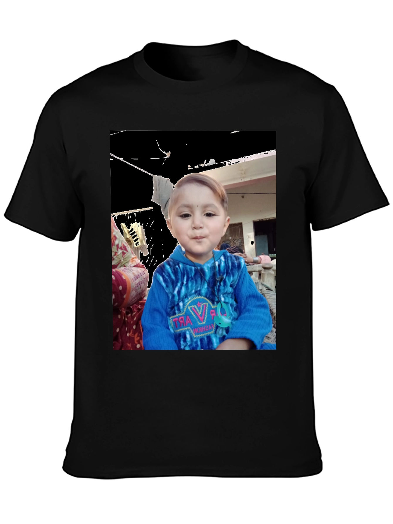 Custom Black T-Shirt with Unique Kids Photo