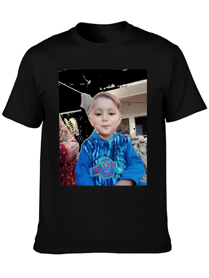 Custom Black T-Shirt with Unique Kids Photo