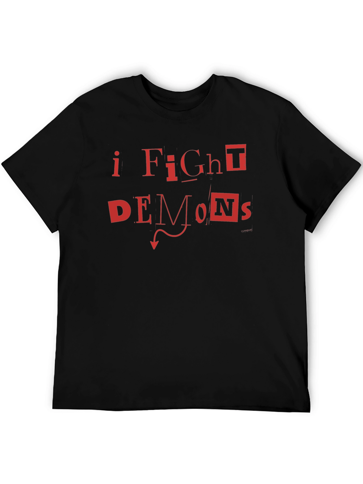 I Fight Demons Graphic T-Shirt - Bold Red Print