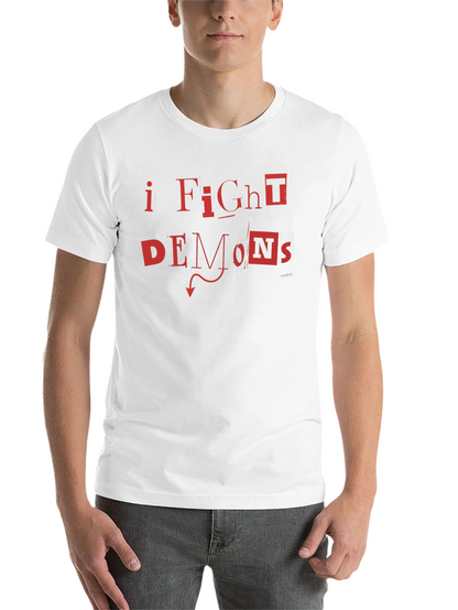 I Fight Demons Graphic T-Shirt - Bold Red Print