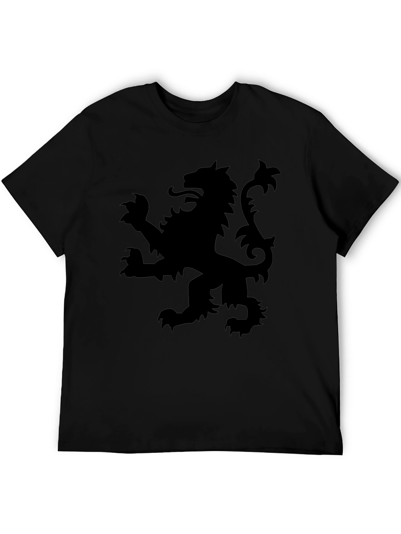 Black T-Shirt with Lion Rampant Graphic