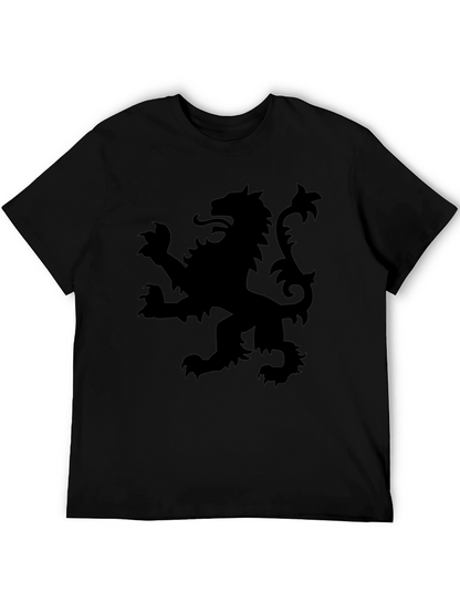 Black T-Shirt with Lion Rampant Graphic