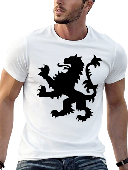 Black T-Shirt with Lion Rampant Graphic