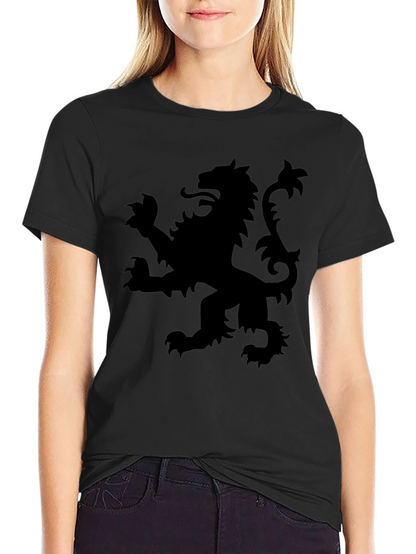 Black T-Shirt with Lion Rampant Graphic