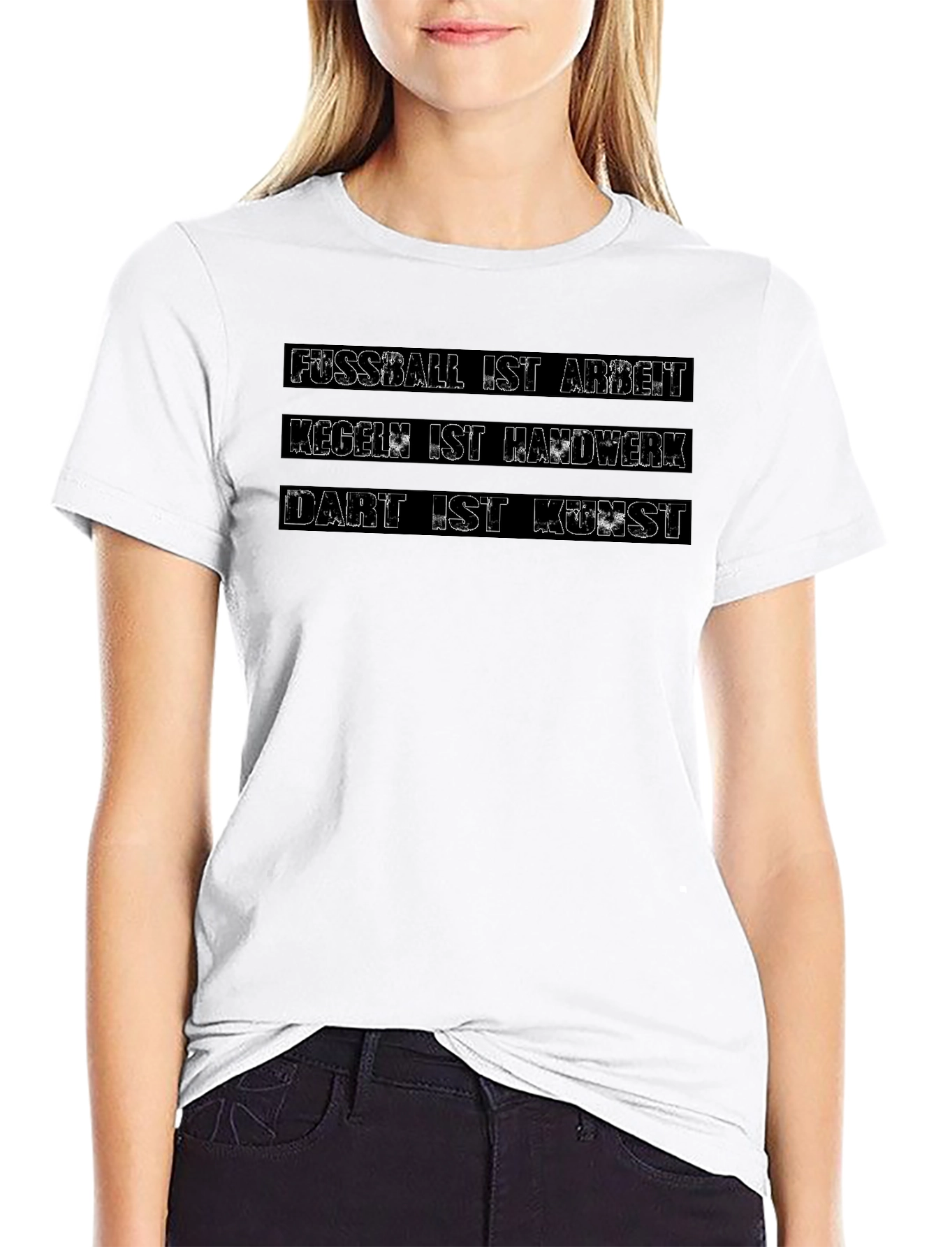 Fussball Kegeln Dart Mens Black T-Shirt