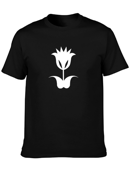 Tulip Graphic Tee - Modern Black Cotton T-Shirt