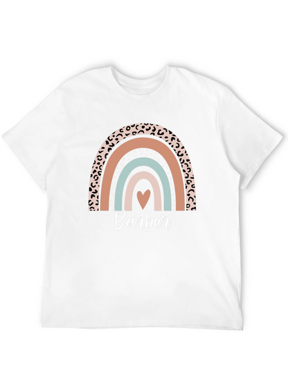 Stylish Barber Rainbow Graphic T-Shirt