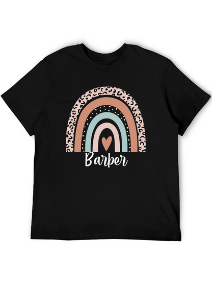 Stylish Barber Rainbow Graphic T-Shirt