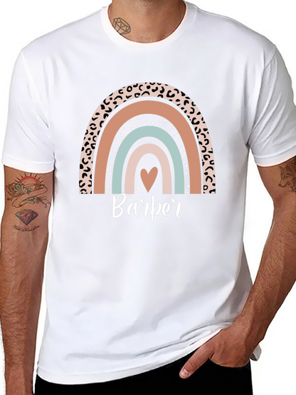 Stylish Barber Rainbow Graphic T-Shirt
