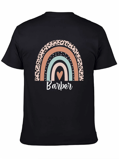 Stylish Barber Rainbow Graphic T-Shirt