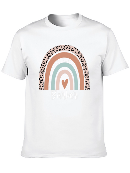 Stylish Barber Rainbow Graphic T-Shirt