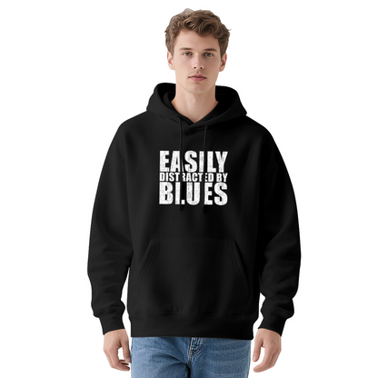 Easily Distracted By Blues Vintage Distressed Hoodie