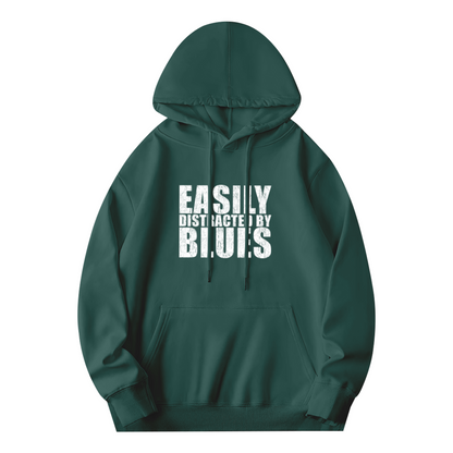 Easily Distracted By Blues Vintage Distressed Hoodie