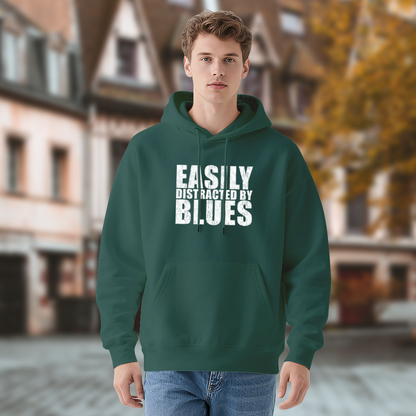 Easily Distracted By Blues Vintage Distressed Hoodie