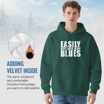 Easily Distracted By Blues Vintage Distressed Hoodie