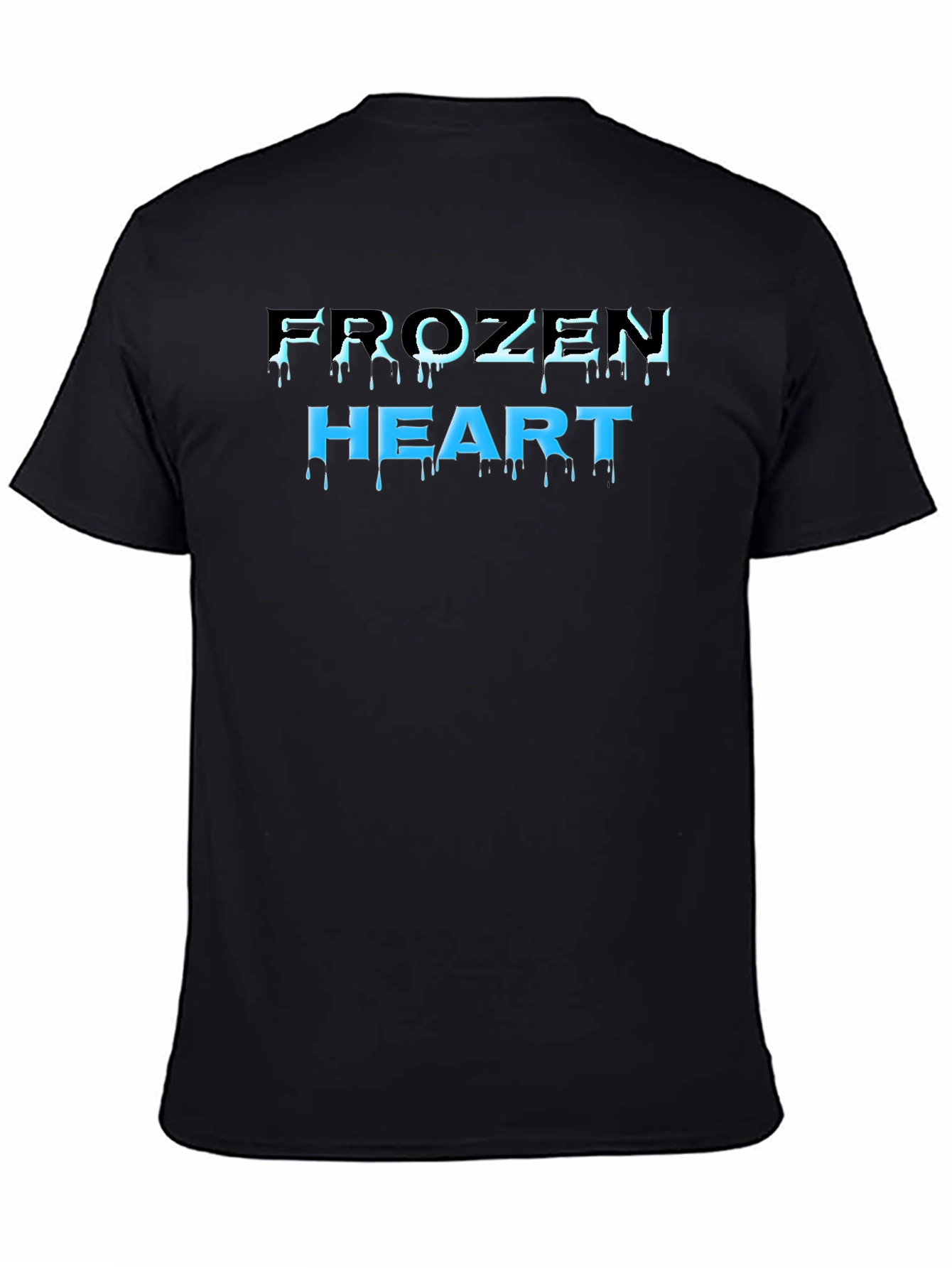 Frozen Heart Graphic Print Black T-Shirt