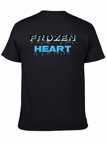 Frozen Heart Graphic Print Black T-Shirt