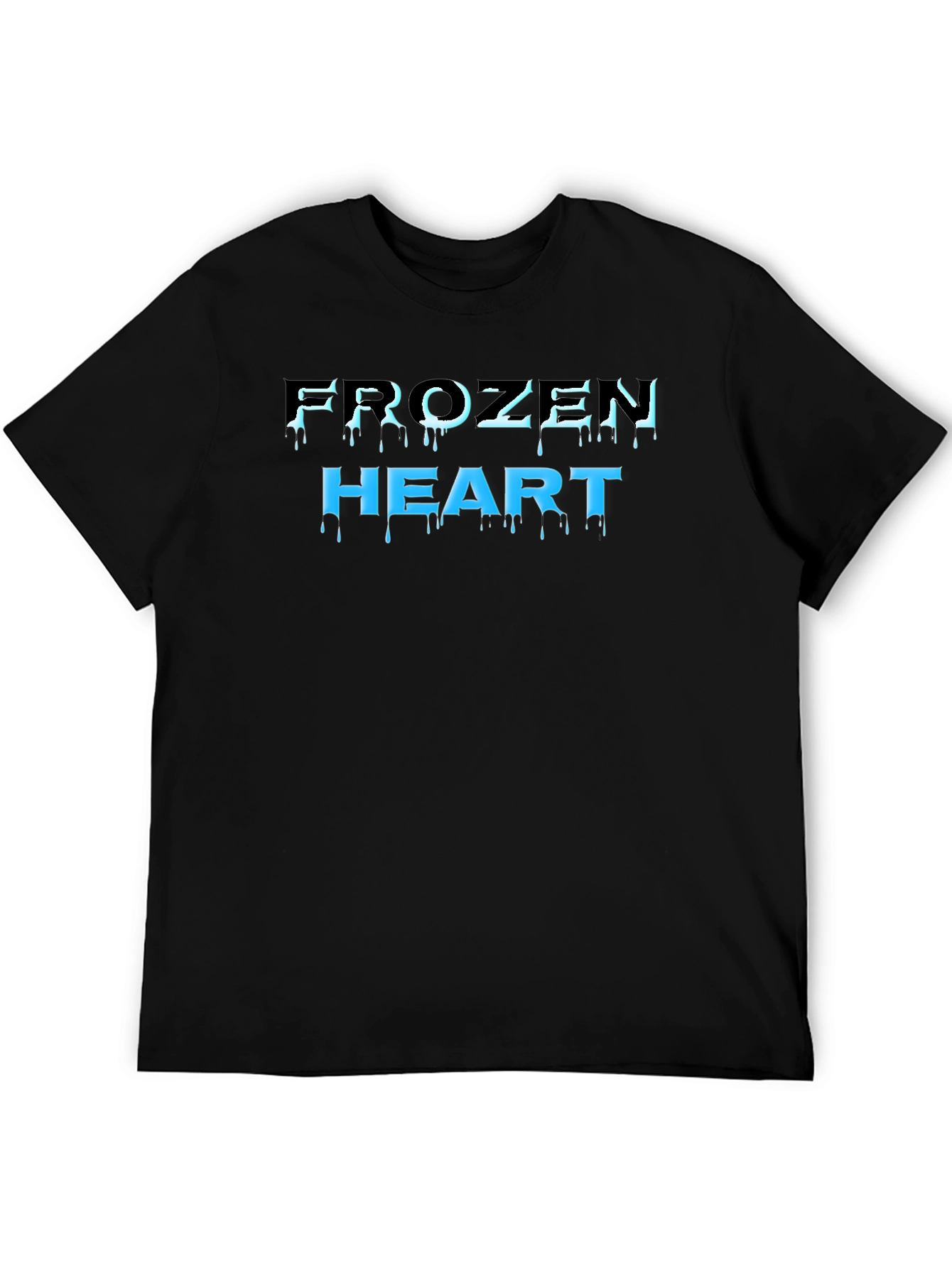 Frozen Heart Graphic Print Black T-Shirt