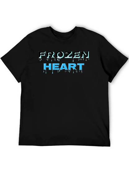 Frozen Heart Graphic Print Black T-Shirt