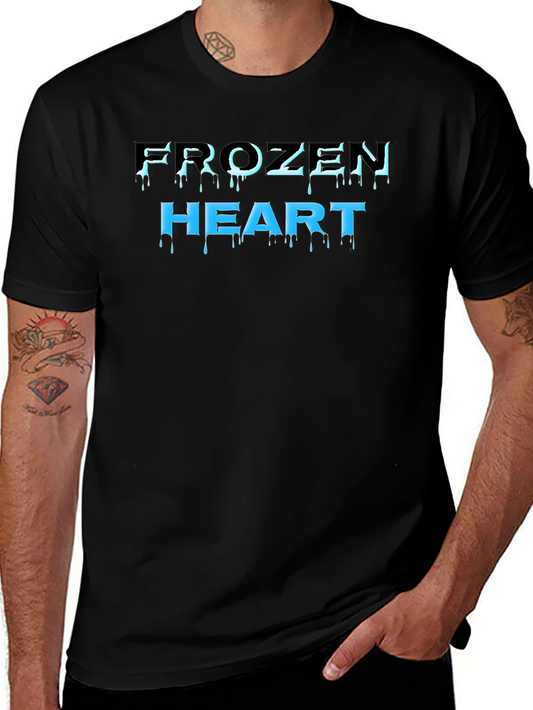 Frozen Heart Graphic Print Black T-Shirt