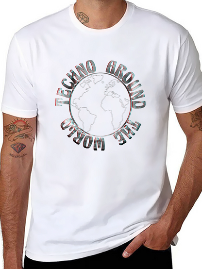 Techno Around The World Black Graphic Tee
