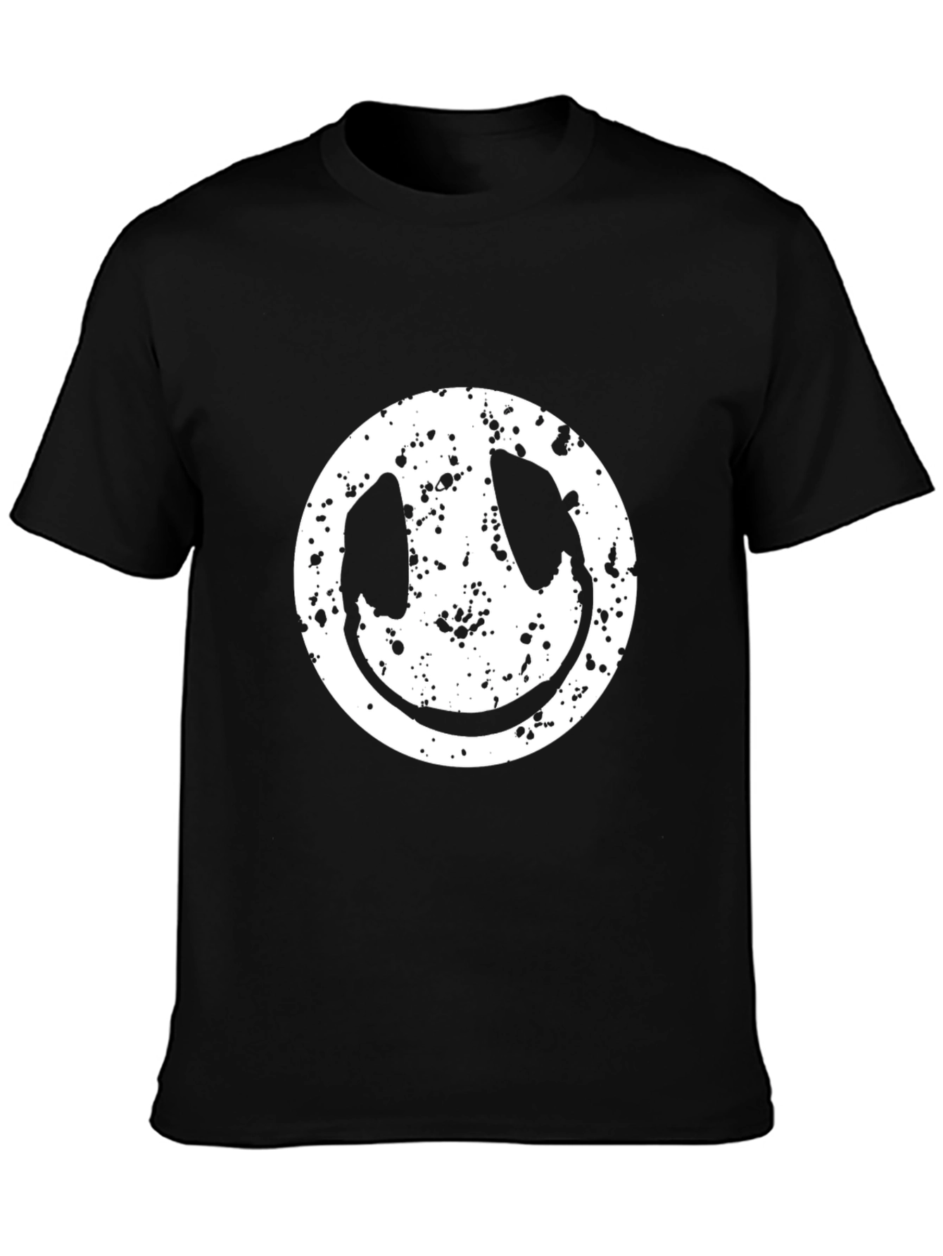Grunge Smiley Face T-Shirt - Modern Graphic Tee