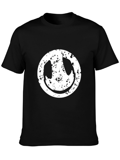 Grunge Smiley Face T-Shirt - Modern Graphic Tee