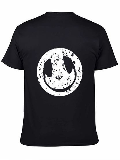 Grunge Smiley Face T-Shirt - Modern Graphic Tee