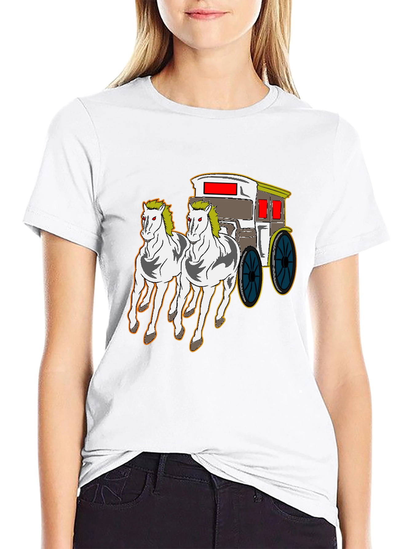 Horse-Drawn Carriage Graphic T-Shirt