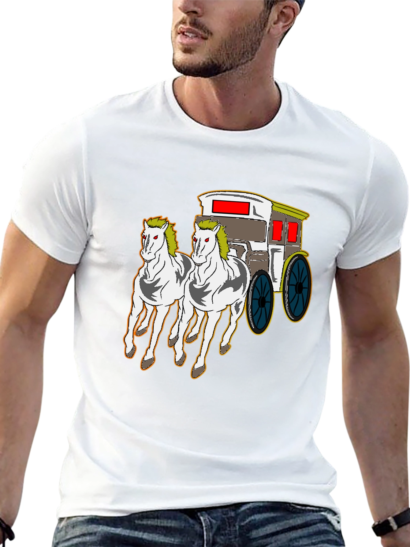 Horse-Drawn Carriage Graphic T-Shirt