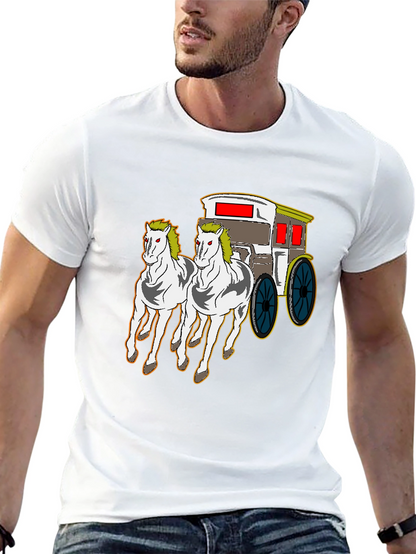 Horse-Drawn Carriage Graphic T-Shirt