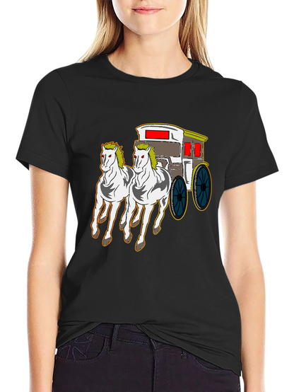 Horse-Drawn Carriage Graphic T-Shirt