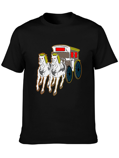 Horse-Drawn Carriage Graphic T-Shirt