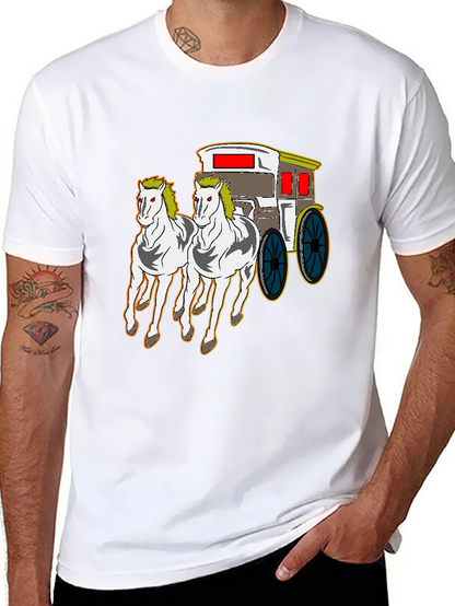 Horse-Drawn Carriage Graphic T-Shirt