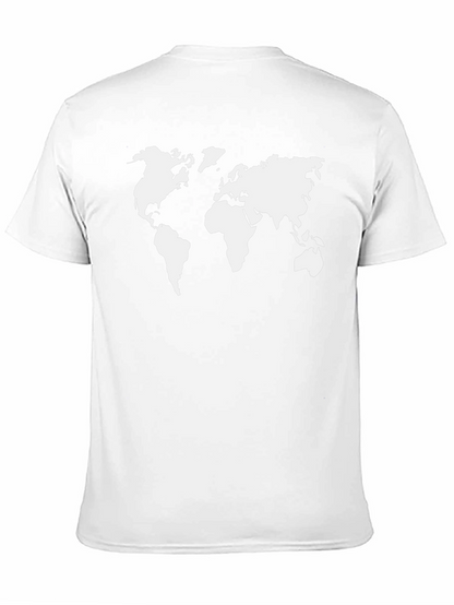 World Map Graphic Tee - Black Cotton Shirt