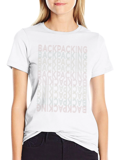 Backpacking Word Design Black T-Shirt