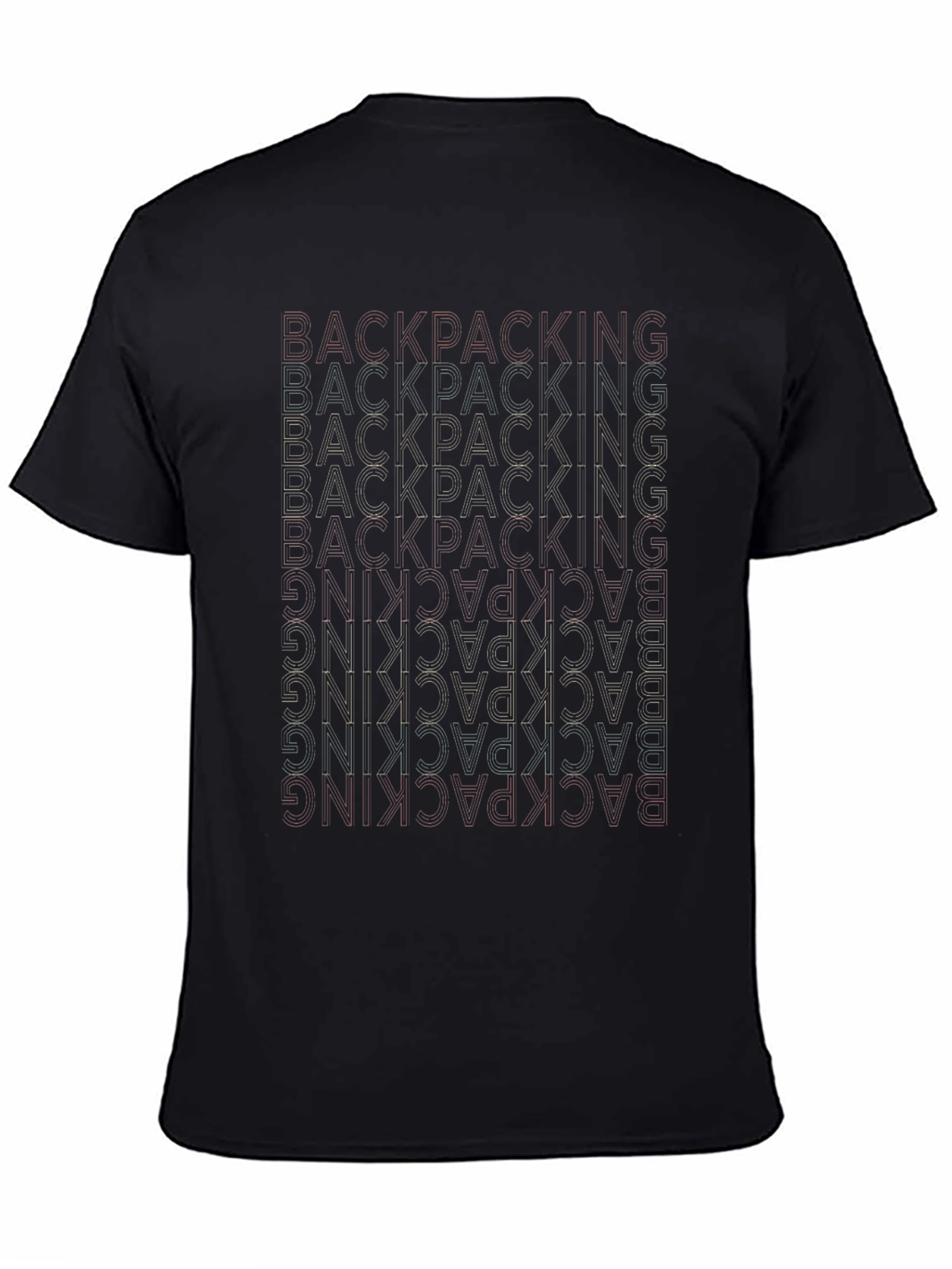 Backpacking Word Design Black T-Shirt