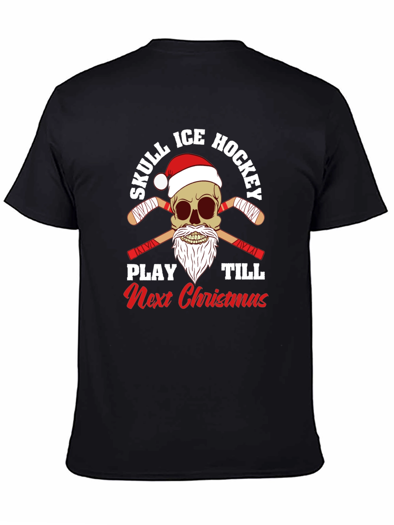 Skull Ice Hockey Christmas T-Shirt