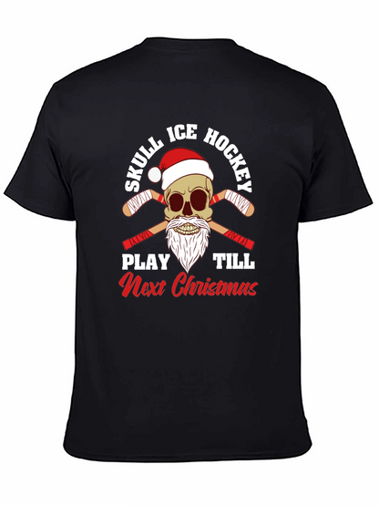 Skull Ice Hockey Christmas T-Shirt
