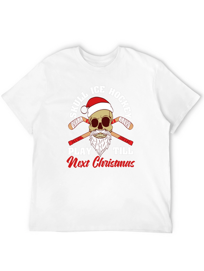 Skull Ice Hockey Christmas T-Shirt