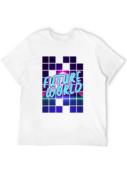 Future World Graphic Print Black T-Shirt