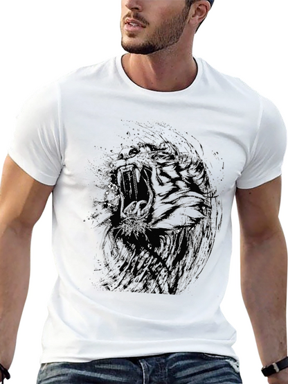 Abstract Graphic Print Black T-Shirt