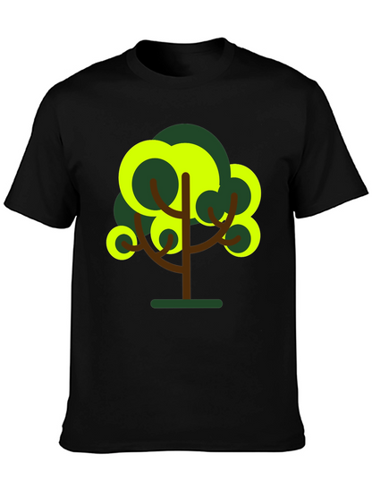 Abstract Tree Graphic Tee - Black