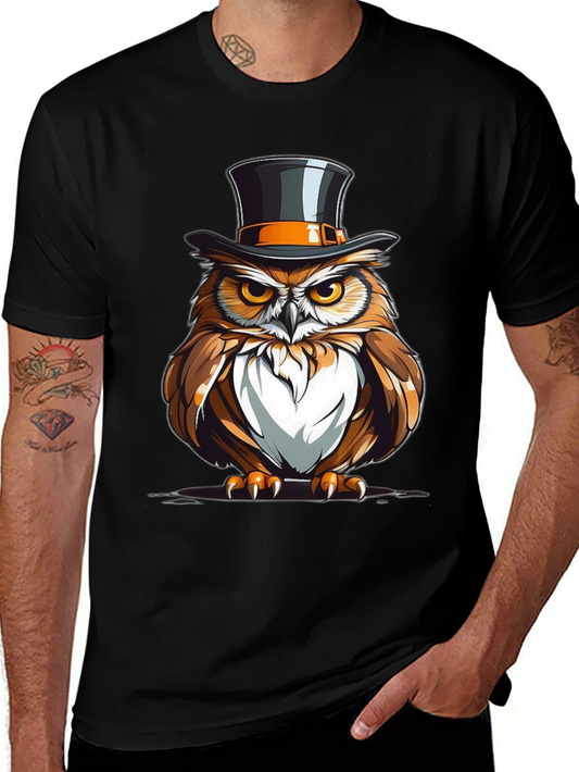 Owl Top Hat Graphic Tee