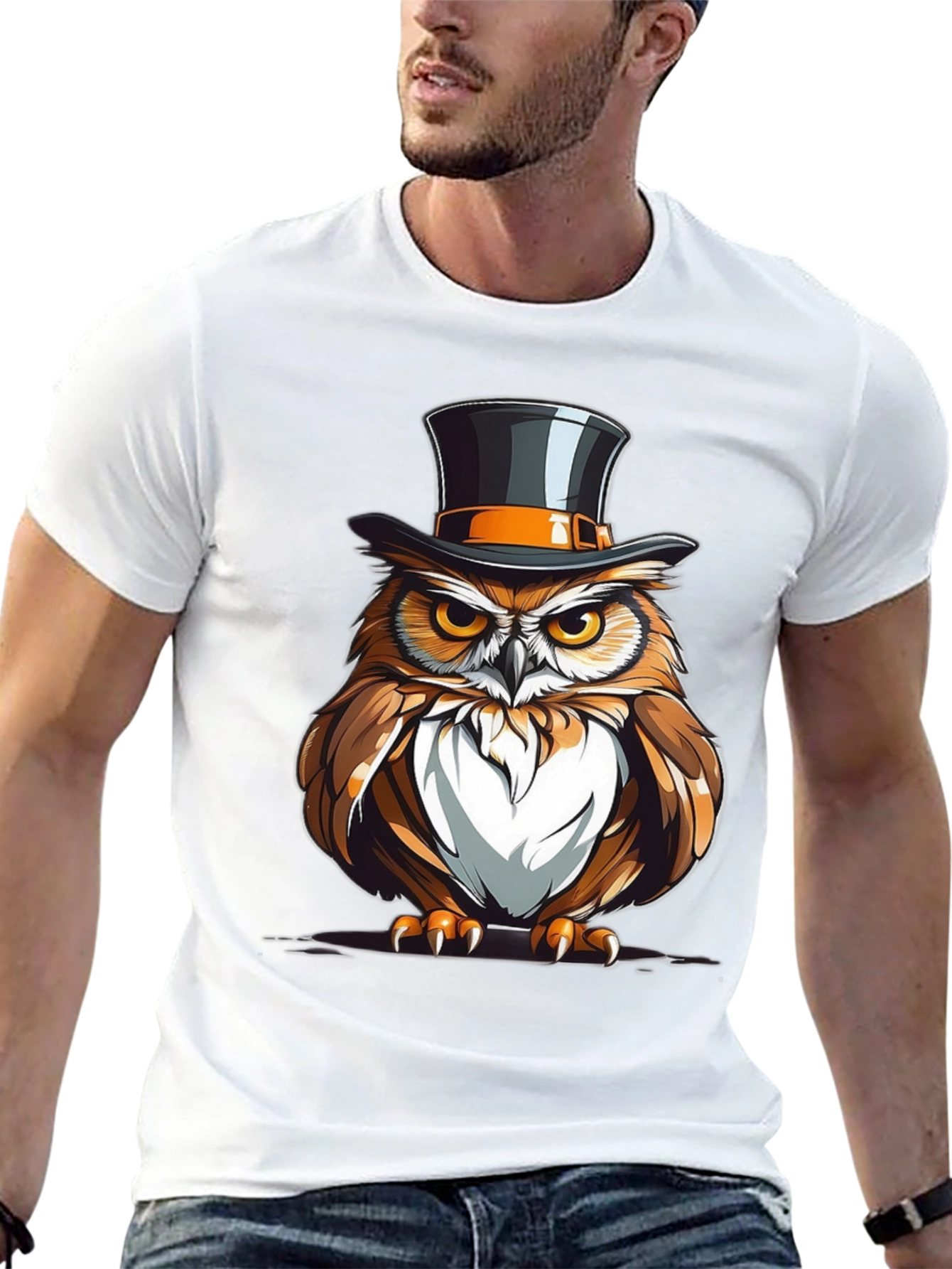 Owl Top Hat Graphic Tee