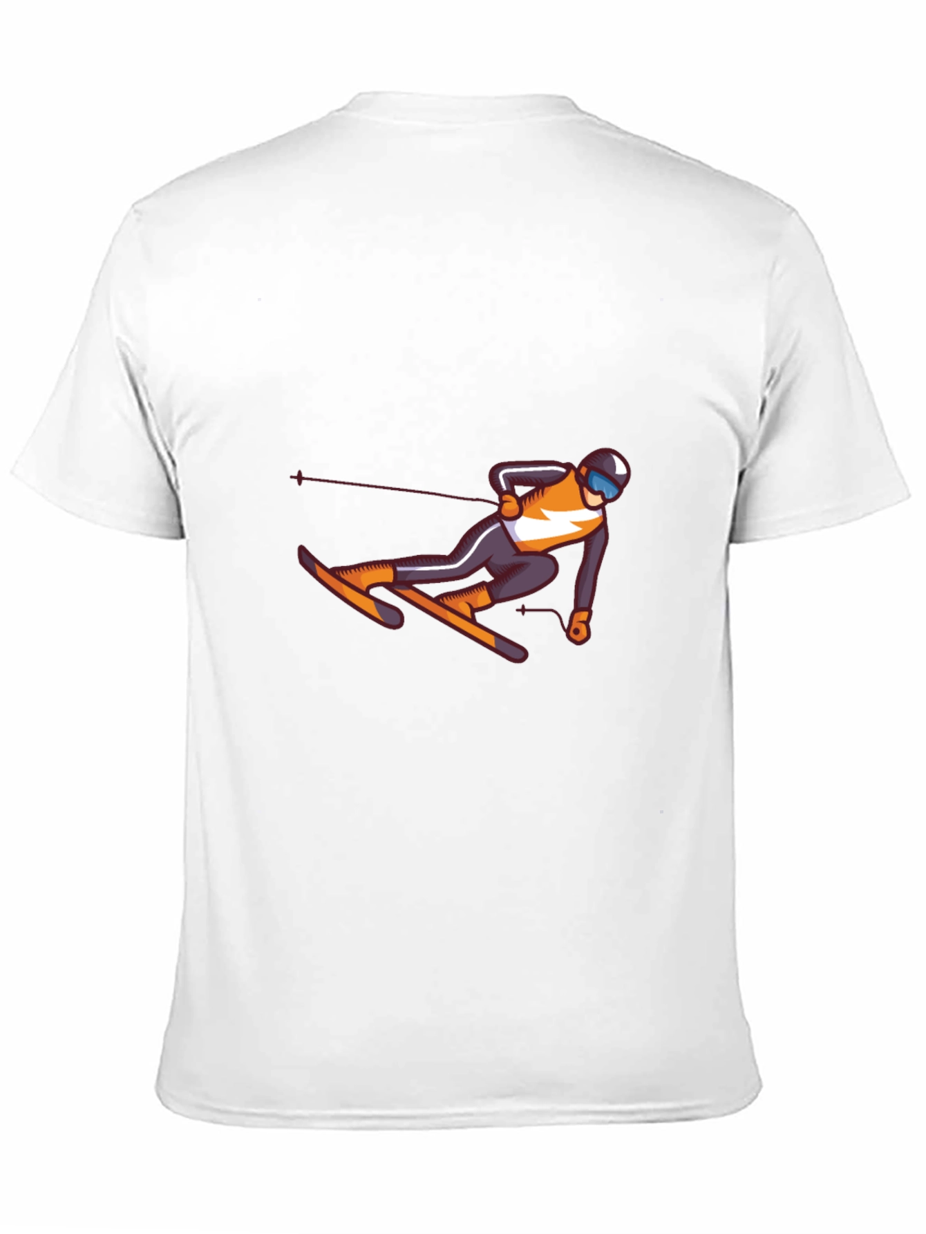 Skiing Graphic Tee - Black Cotton T-Shirt